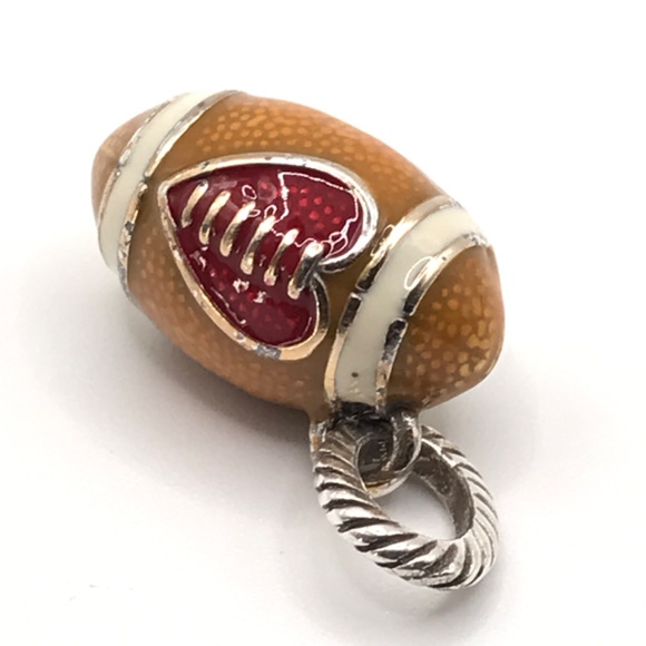 Brighton Football Charm Enamel Silver Plated Dangle Love Sports  1" - Picture 2 of 8
